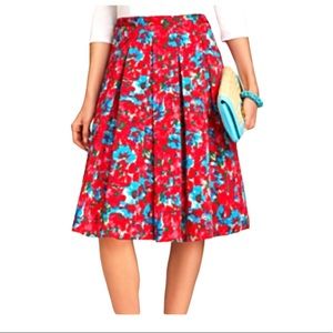 Talbots Red and Blue Floral Skirt